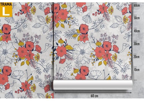 Stylized vintage floral wallpaper. 2
