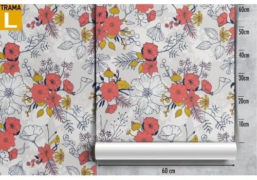 Stylized vintage floral wallpaper. 2