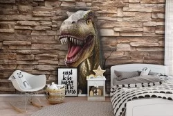 3D Wallpaper Bricks Animals Birds