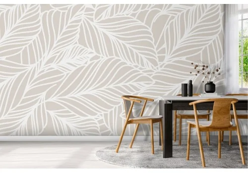 Stylized palm leaves wallpaper decoration.