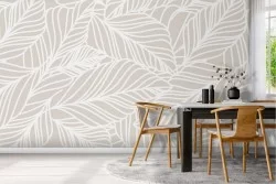 Wallpaper with stylized palm leaves decoration.