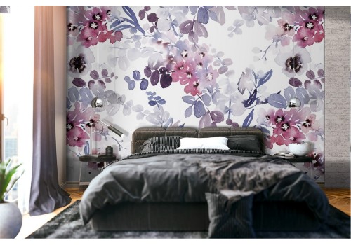 White and pink roses wallpaper refined pattern.