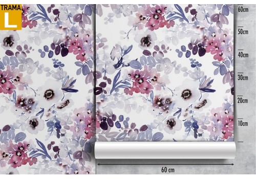 White and pink roses wallpaper refined pattern. 2