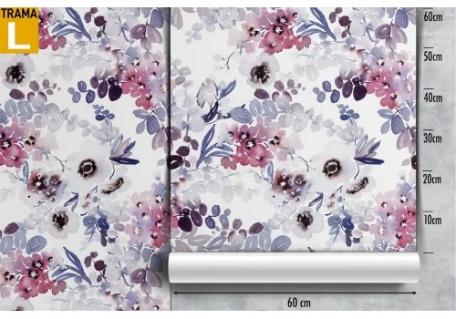 White and pink roses wallpaper refined pattern. 2