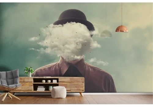 Modern abstract painted wallpaper