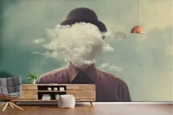 Modern abstract painted wallpaper