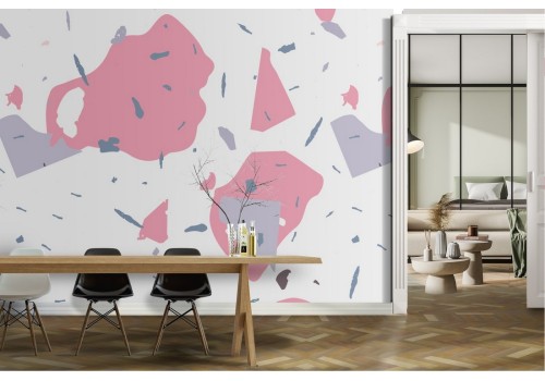 Carta da Parati decorazione astratta rosa moderna.