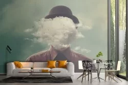 Modern abstract painted wallpaper