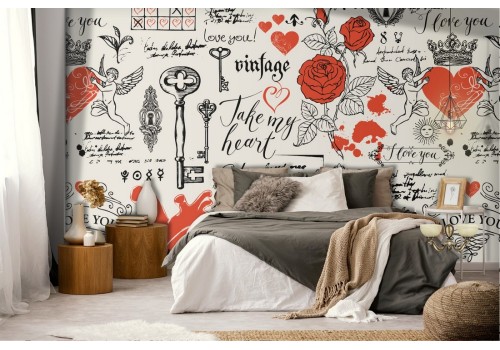 Fantasy writings wallpaper decoration.