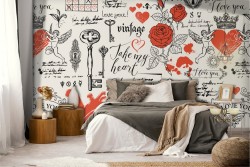 Fantasy writings wallpaper decoration.