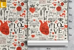 Carta da Parati scritte fantasia decorazione.