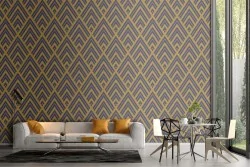 Vintage Geometries Wallpaper Brown Triangles.