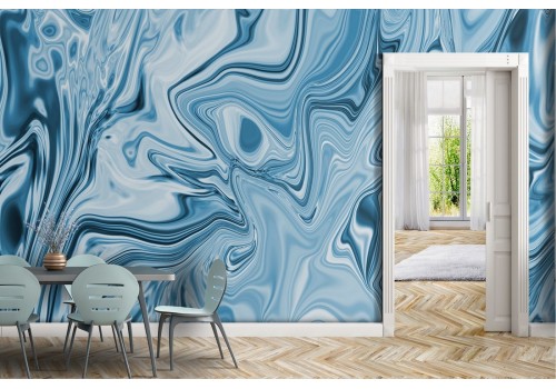 Abstract blue waves wallpaper decoration 2