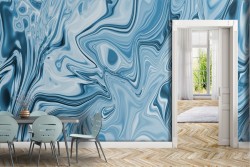 Abstract blue waves wallpaper decoration
