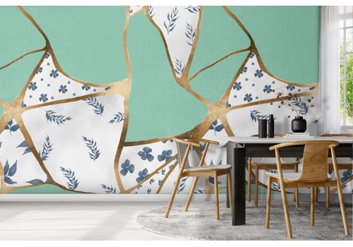 Turquoise luxury marble surface wallpaper.