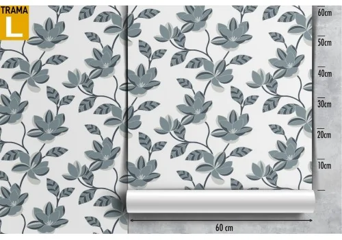Refined grey leaves wallpaper pattern. 2