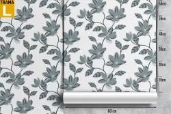 Refined grey leaves wallpaper pattern.