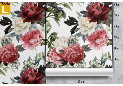 Rose wallpaper vintage decoration white background. 2