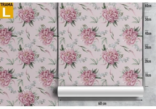 Pink flowers vintage pattern wallpaper. 2