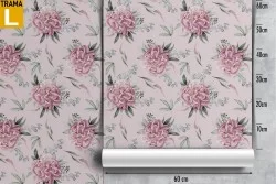 Pink flowers vintage pattern wallpaper.
