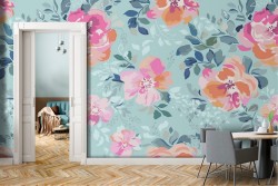 Orange roses wallpaper nature pattern.