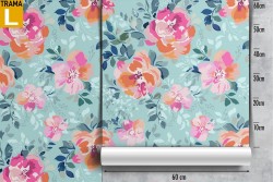 Orange roses wallpaper nature pattern.