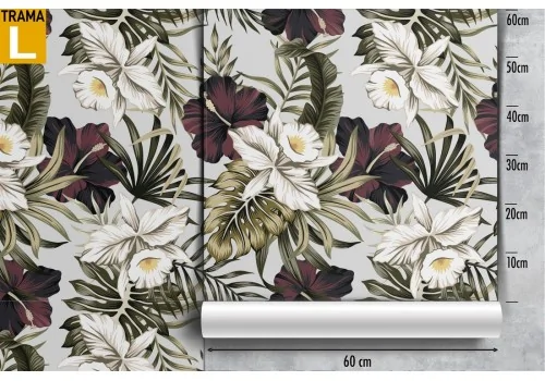 Carta da Parati decorazione fiori e foglie natura. 2