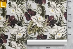 Wallpaper decoration flowers and leaves nature.