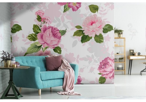 Carta da Parati decorazione rose eleganti.