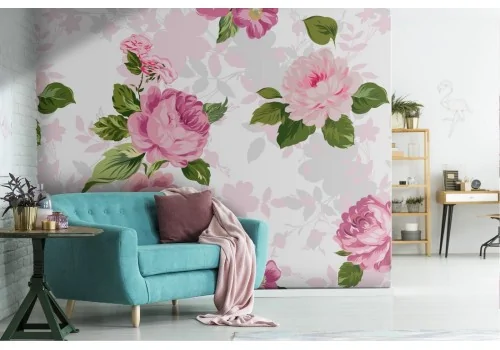 Carta da Parati decorazione rose eleganti.