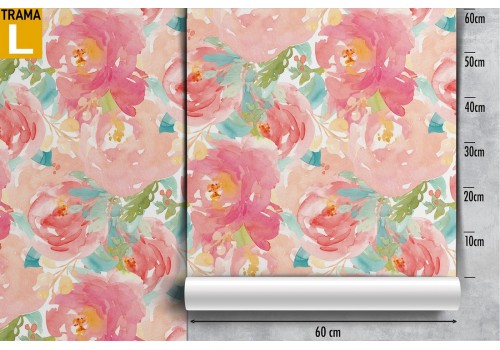 Carta da Parati rose decorazione natura pattern. 2