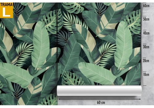 Tropical green leaves wallpaper pattern. 2