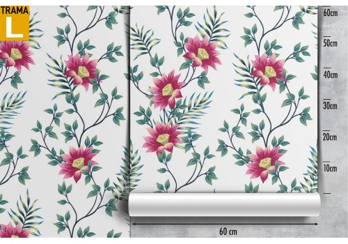 Carta da Parati fiori rosi natura decorazione. 2