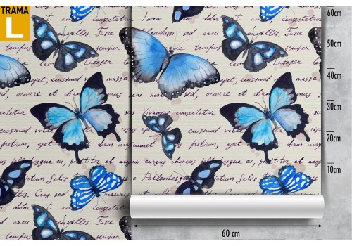 Butterfly and writings wallpaper modern decorations. 2