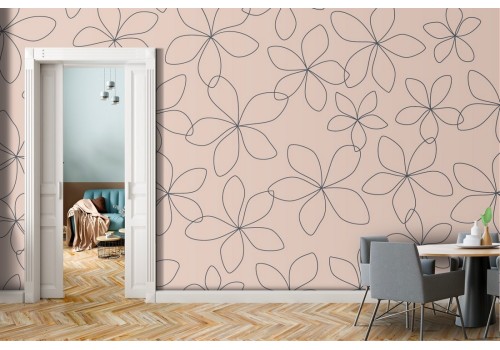 Wallpaper with stylized flowers modern pattern.