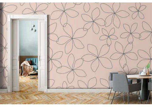 Wallpaper with stylized flowers modern pattern.