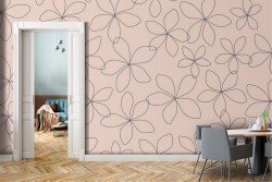 Wallpaper with stylized flowers modern pattern.