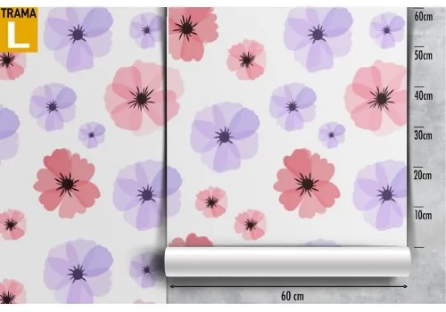 Carta da Parati fiori rosa e lilla pattern. 2