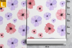 Pink and lilac flowers wallpaper pattern.