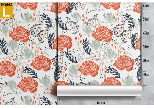 Carta da Parati rose rosse pattern natura. 2