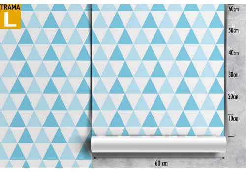Blue triangles geometric wallpaper. 2