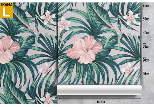 Tropical nature wallpaper with leaves and flowers. 2