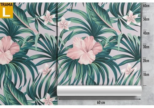 Tropical nature wallpaper with leaves and flowers. 2