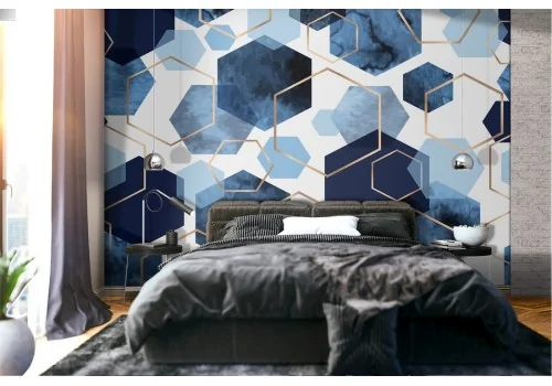 Wallpaper pattern modern geometries hexagons.