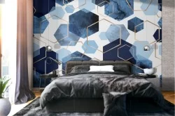 Wallpaper pattern modern geometries hexagons.