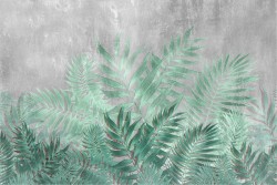 Flora and Fauna Wallpaper Surfaces and Textures Cement Tropical Leaves
