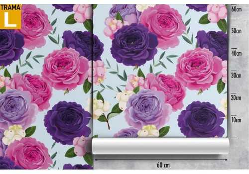 Purple roses nature pattern modern wallpaper. 2