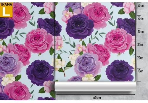 Purple roses nature pattern modern wallpaper. 2