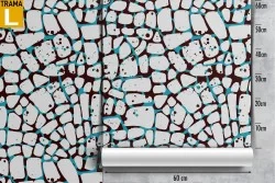 Wallpaper with marble surface mosaic effect.
