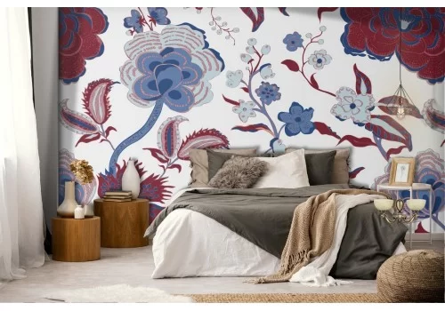 Carta da Parati fiori viola vintage pattern.